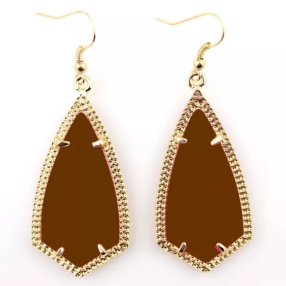 Chandelier Earrings Drop Down Brown - Picture 1 of 8